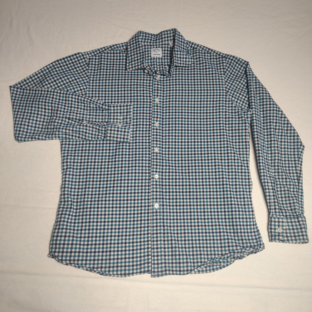 Hamilton Shirt Co Todd Snyder Men Button Down 16.5 Blue Gingham Check Cotton USA